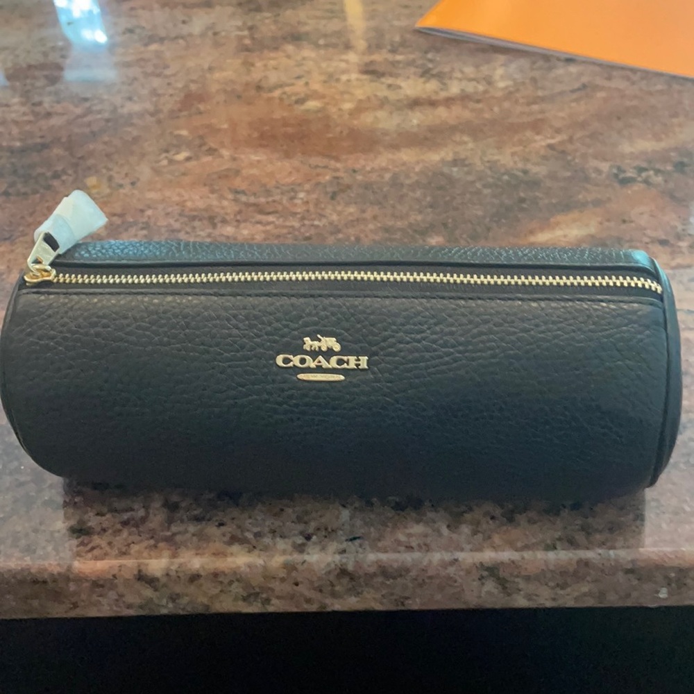 Coach makeup brush bag